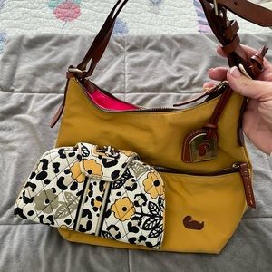 Dooney & Bourke shoulder bag with beautiful Vera Bradley print wallet